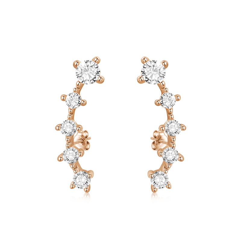 Cubic Zirconia Ear Crawlers Earrings image number 1