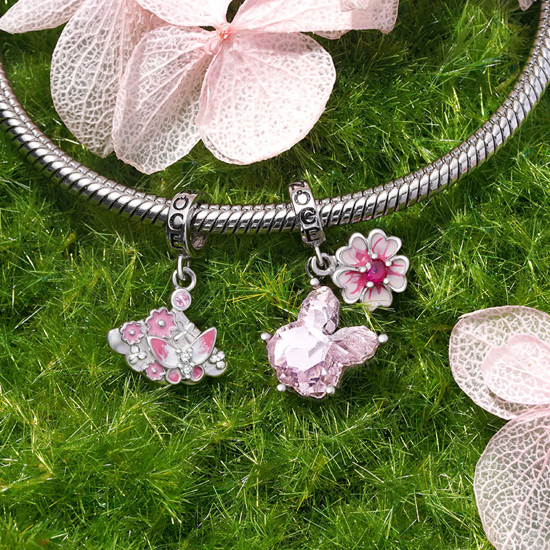 Pink Sakura Rabbit Pendant image number 2