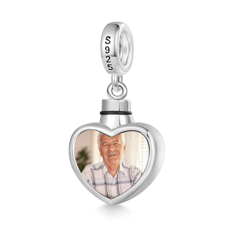 Personalized Photo Heart Urn Ashes Pendant image number 2