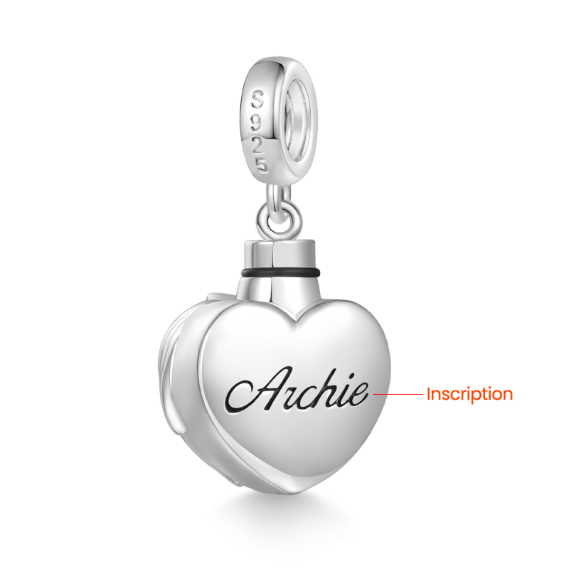Engravable Heart Birthstone Urn Ashes Pendant image number 2