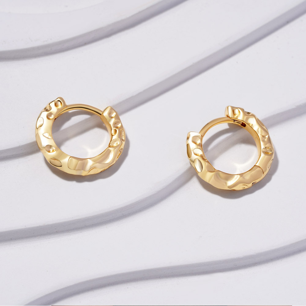 Texture Hoop Earrings image number 3