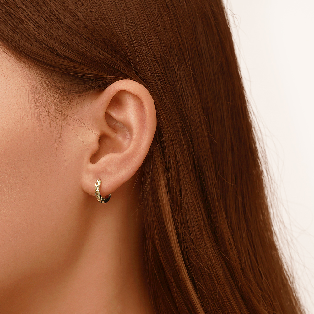 Texture Hoop Earrings image number 4