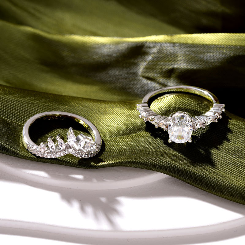 Egg Shape Cut Stackable Ring image number 1