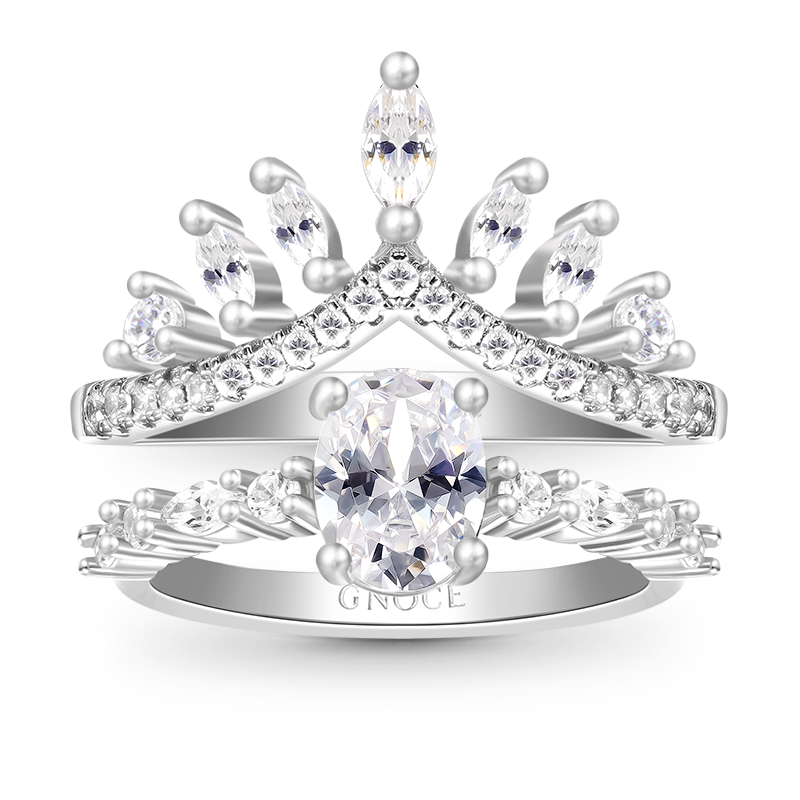 Egg Shape Cut Stackable Ring image number 0