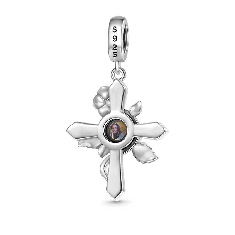 Projection Cross Rose Pendant image number 1