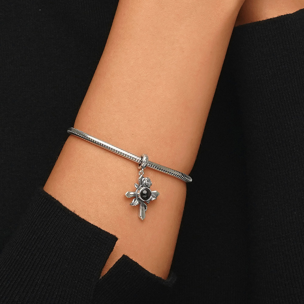 Projection Cross Rose Pendant image number 3