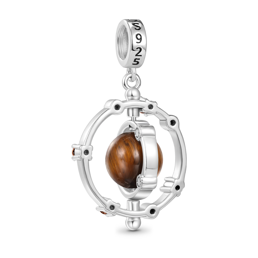 Rotatable Tigereye Galaxy Pendant image number 1