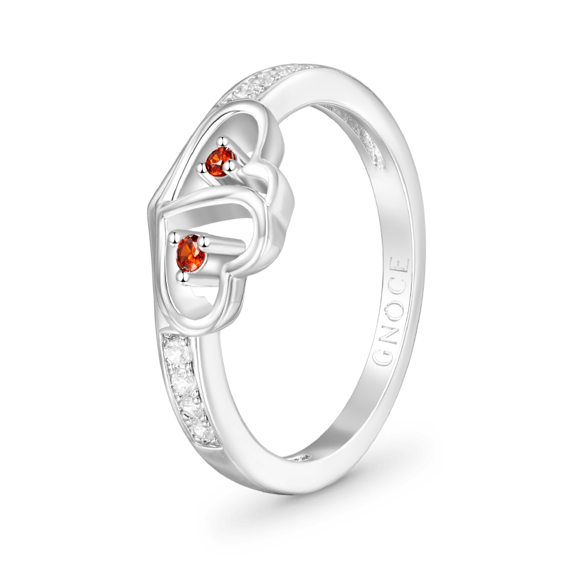 Double Heart Birthstone Ring image number 2