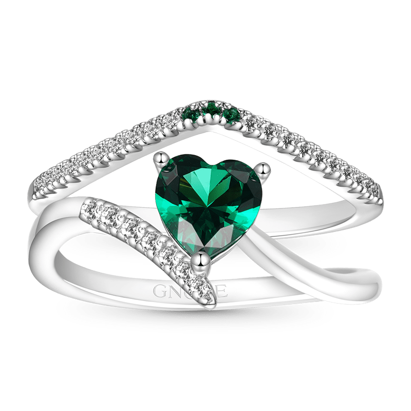 Emerald Heart Cut Ring image number 0