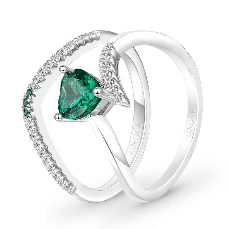 Emerald Heart Cut Ring image number 1