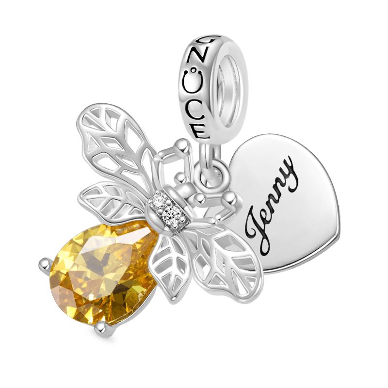 Engravable Bee Heart Pendant image number 0