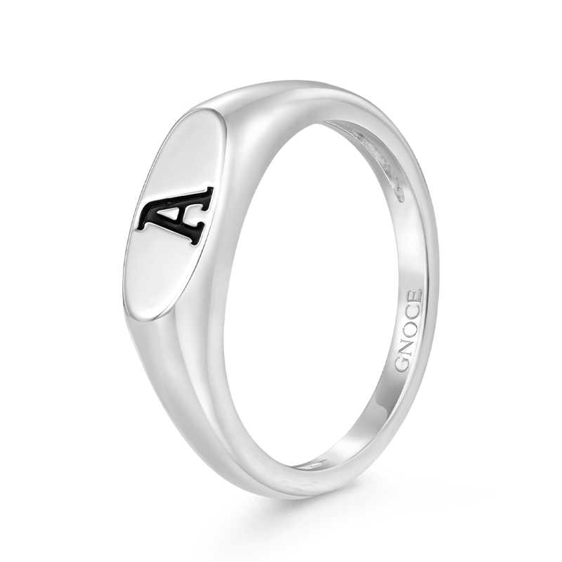 Letter Silver Ring image number 1