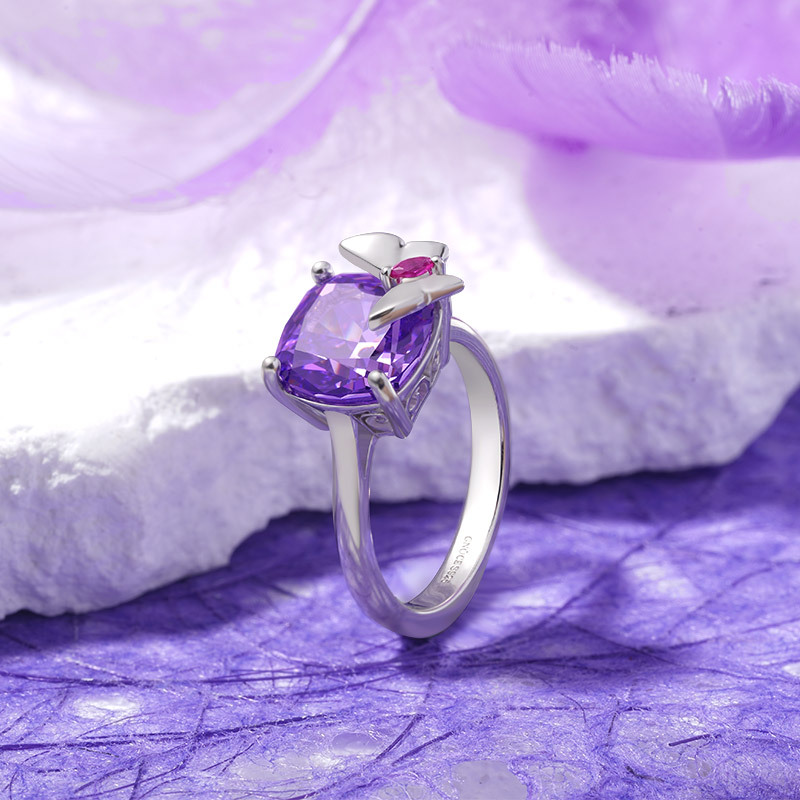 Square-cut Butterfly Ring image number 2