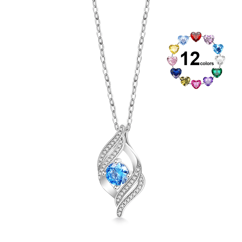 Birthstone Curved Necklace image number 0