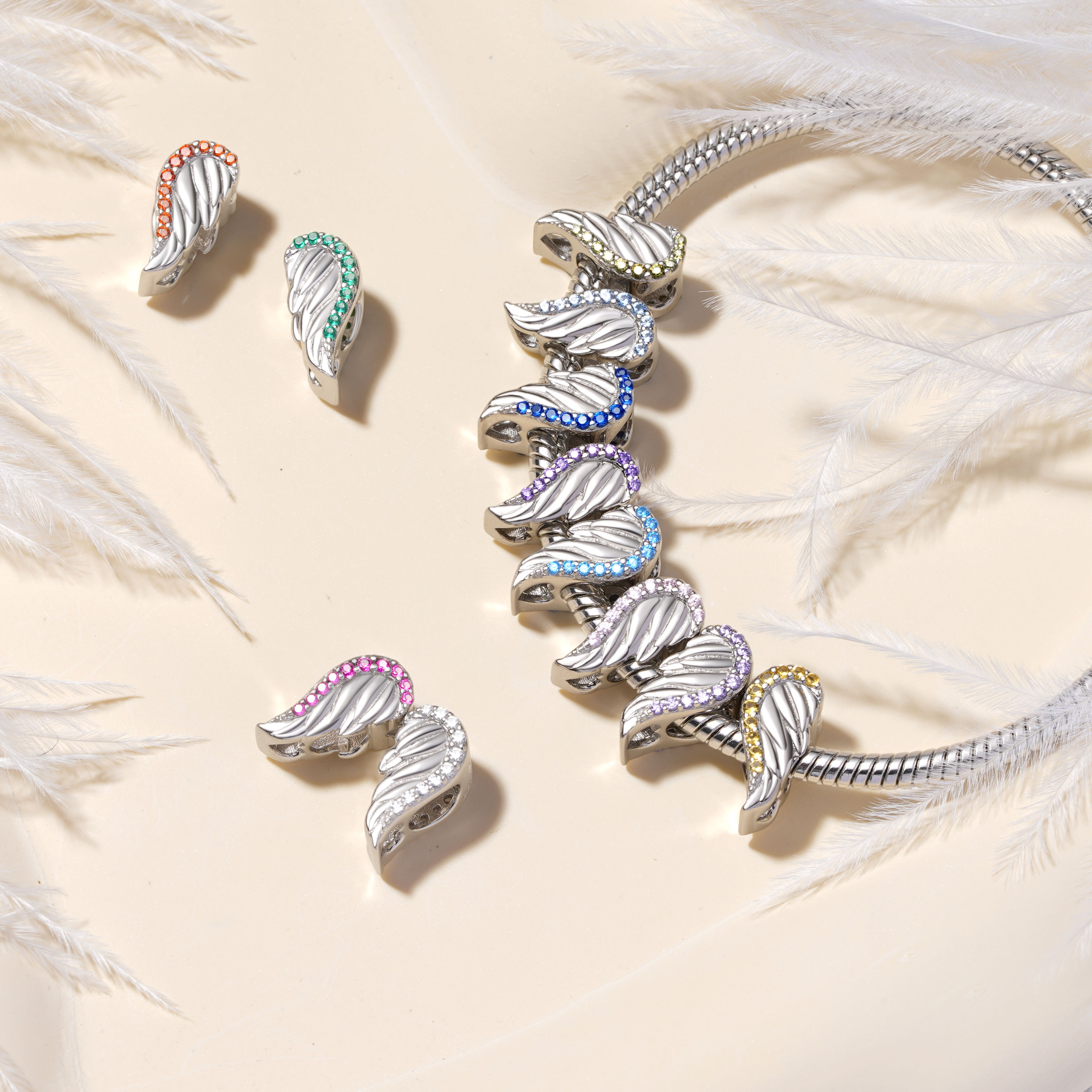 Angel Wings Personalized Charm image number 2