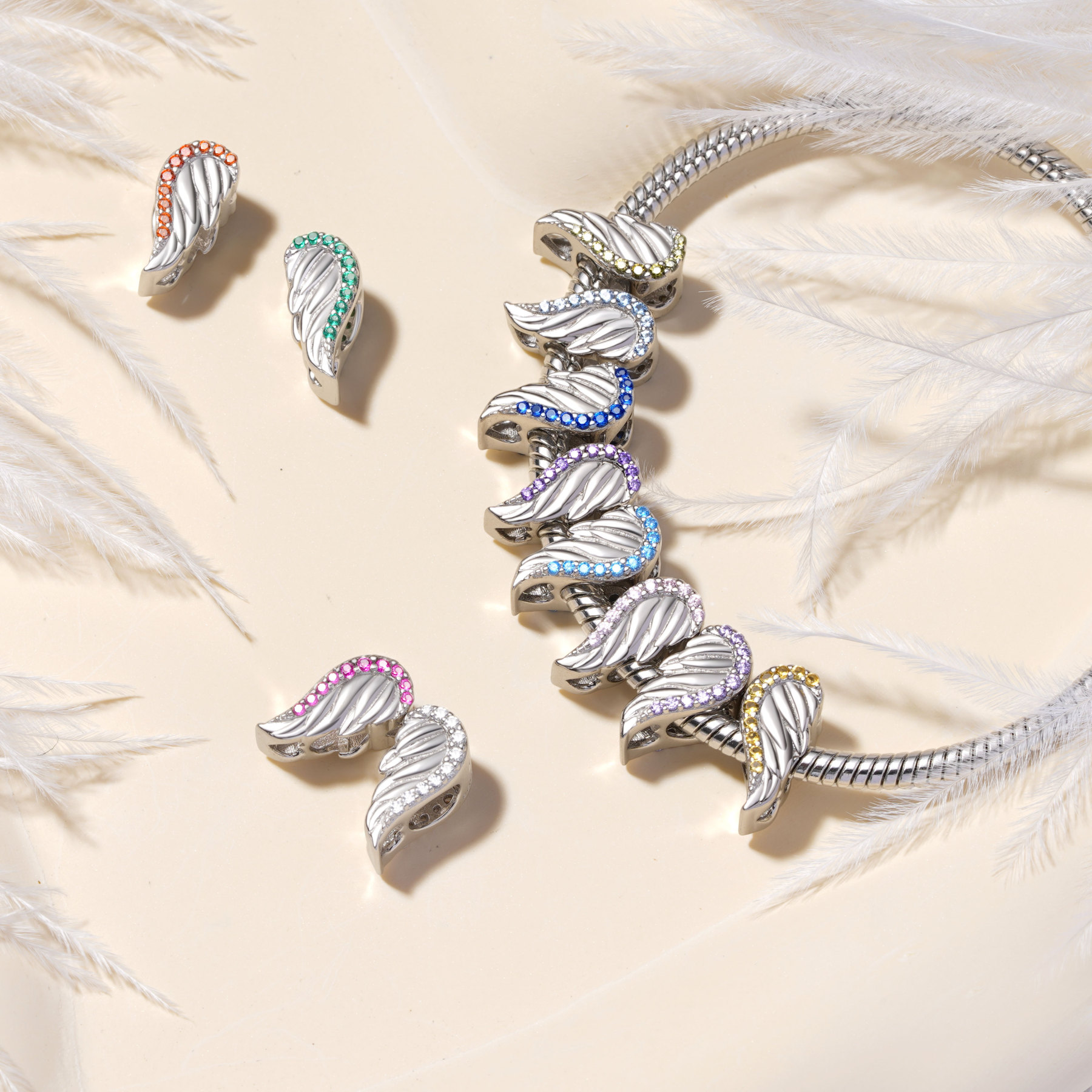 Angel Wings Personalized Charm image number 2