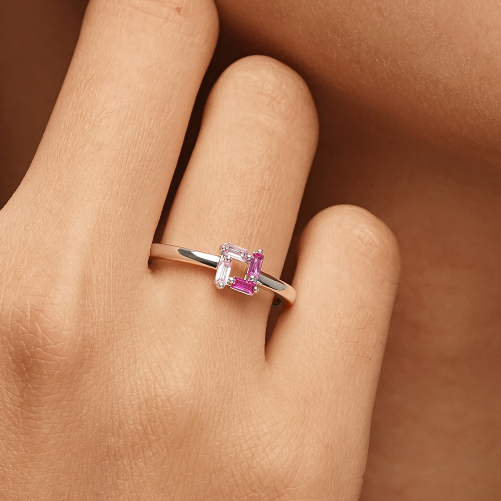 Rectangular Pink Ring image number 4