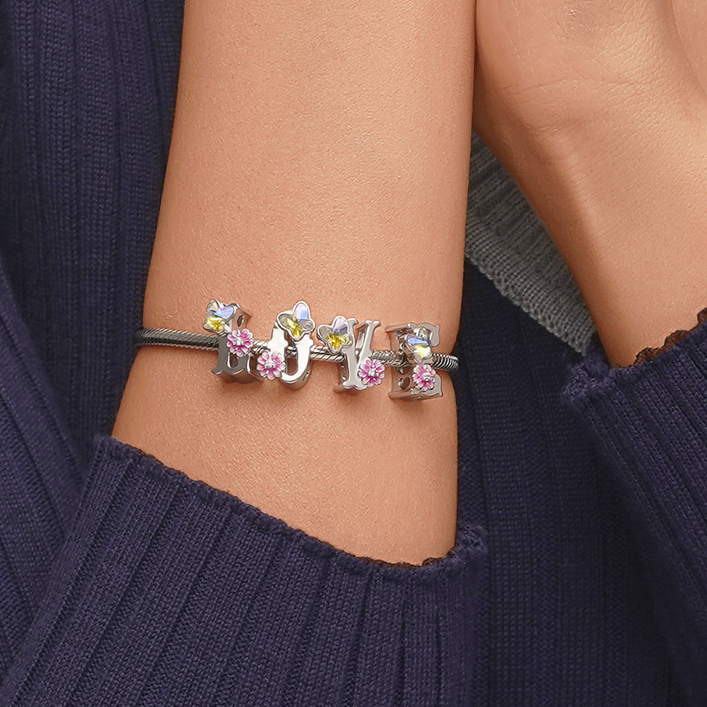 Letter Flower Personalized Charm image number 4