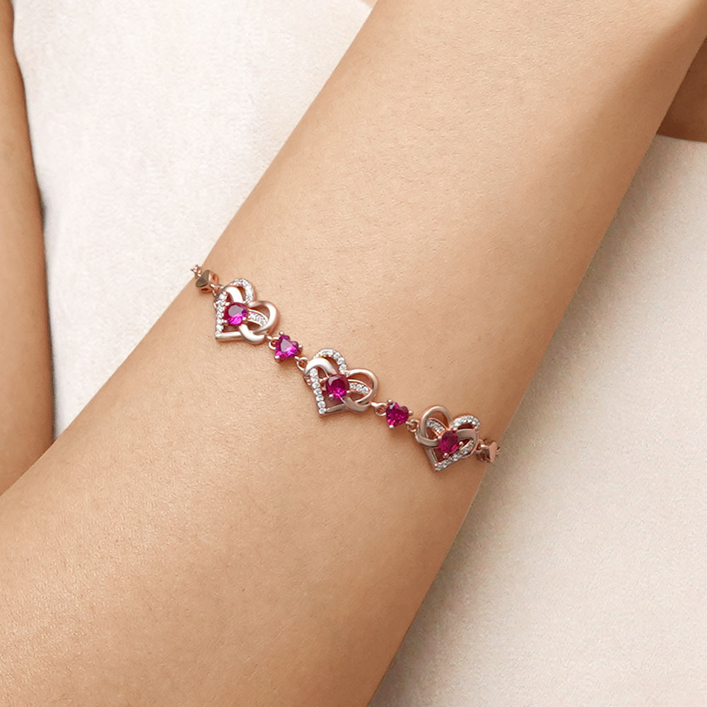 Heart Birthstone Bracelet image number 4