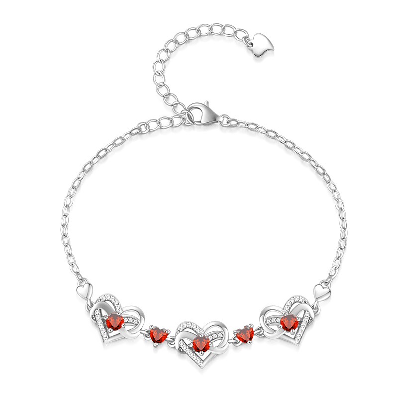 Heart Birthstone Bracelet image number 0