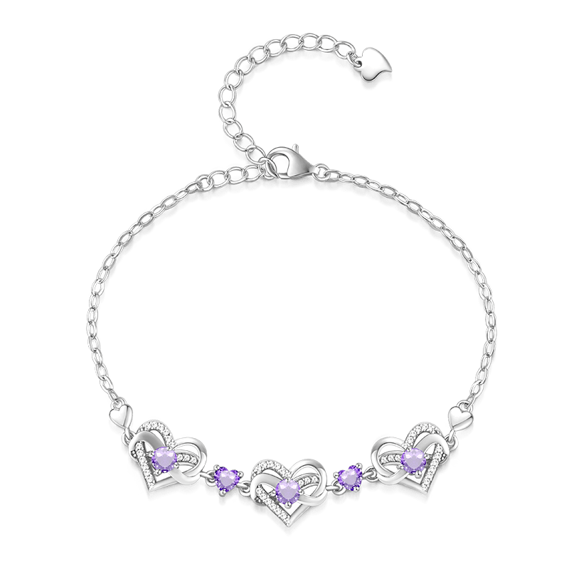 Heart Birthstone Bracelet image number 0