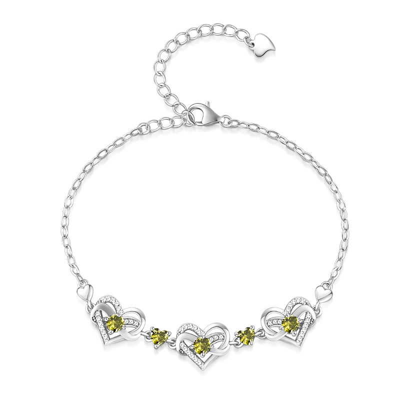 Heart Birthstone Bracelet image number 0