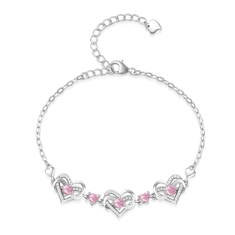 Heart Birthstone Bracelet image number 0