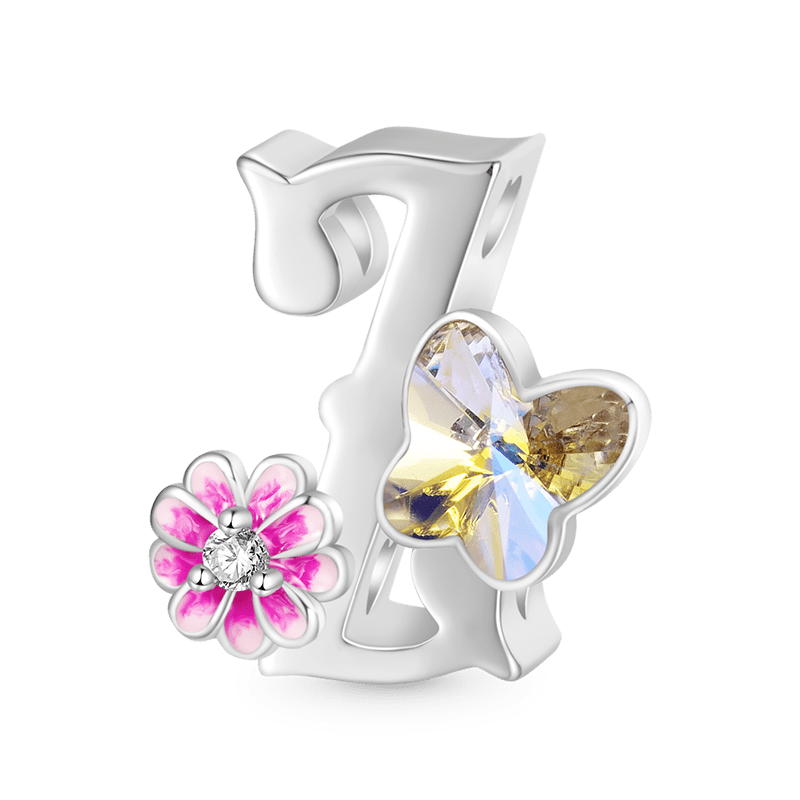 Letter Flower Personalized Charm image number 0