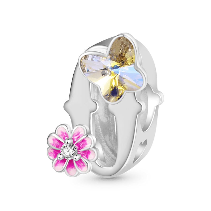 Letter Flower Personalized Charm image number 0