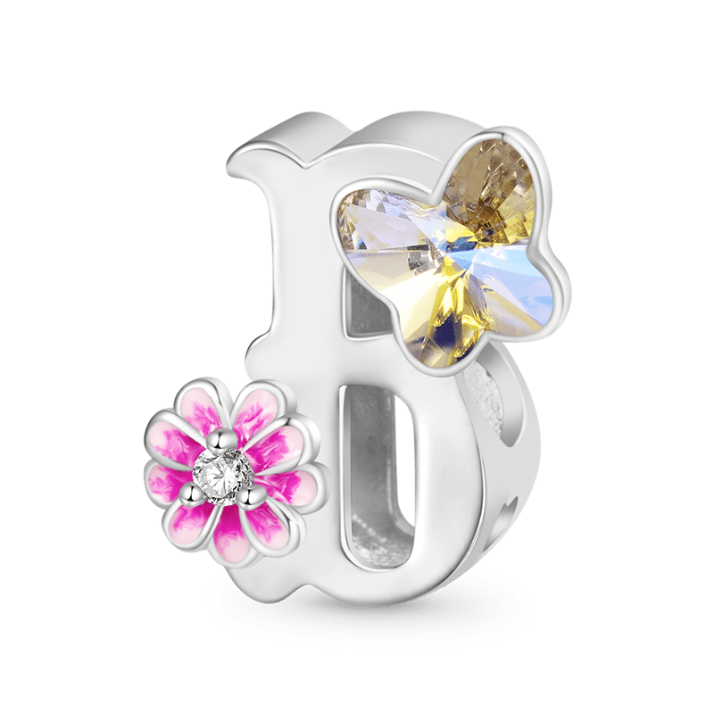 Letter Flower Personalized Charm image number 0