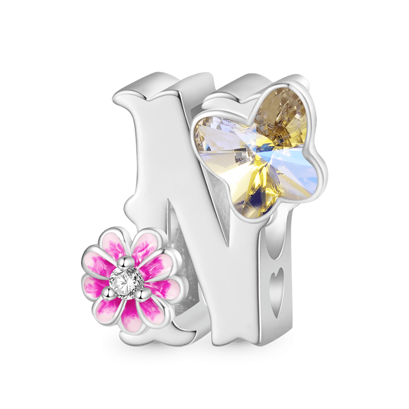 Letter Flower Personalized Charm image number 0