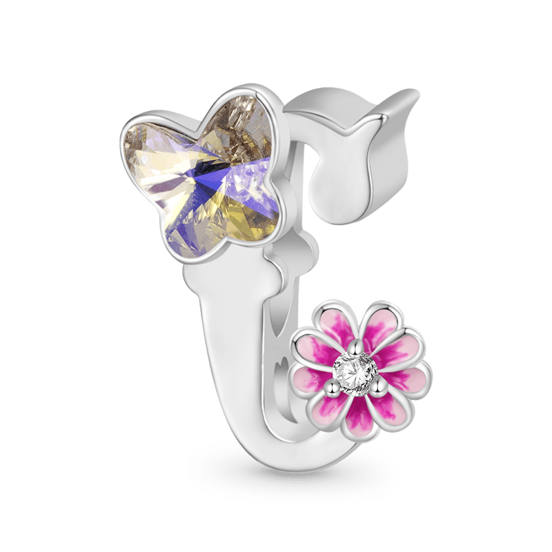 Letter Flower Personalized Charm image number 0