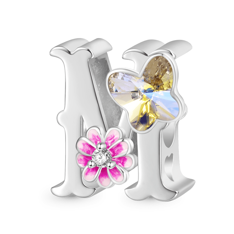Letter Flower Personalized Charm image number 0