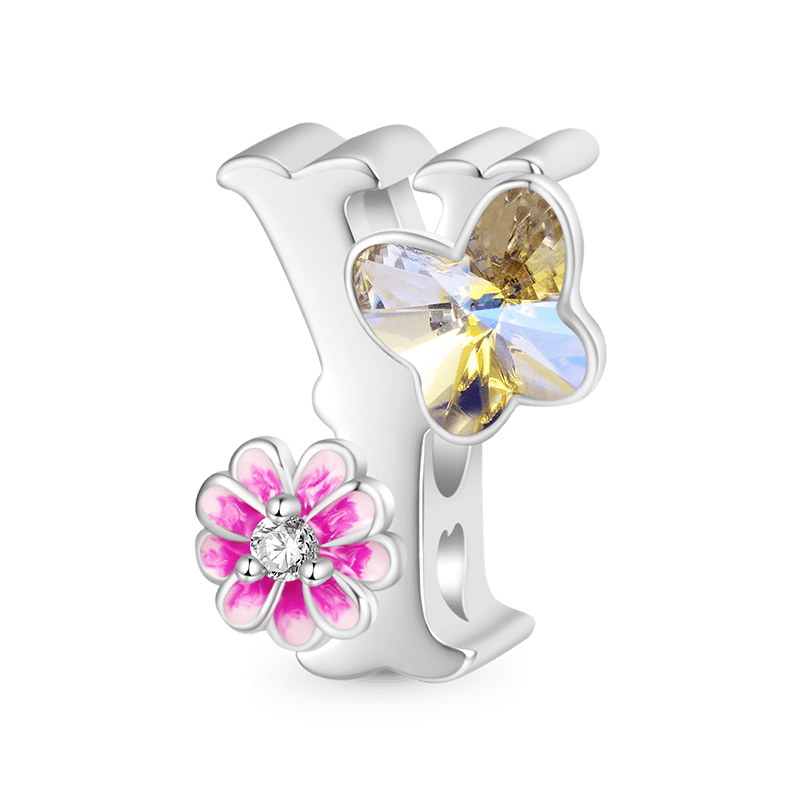 Letter Flower Personalized Charm image number 0