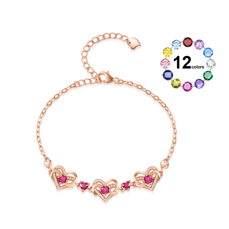 Heart Birthstone Bracelet image number 1