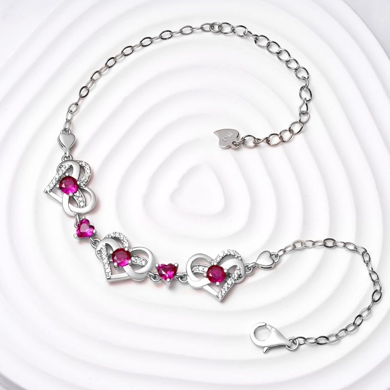 Heart Birthstone Bracelet image number 2