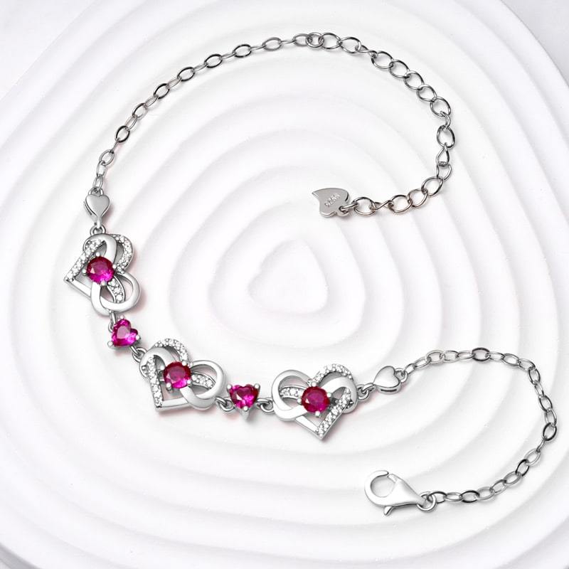 Heart Birthstone Bracelet image number 2