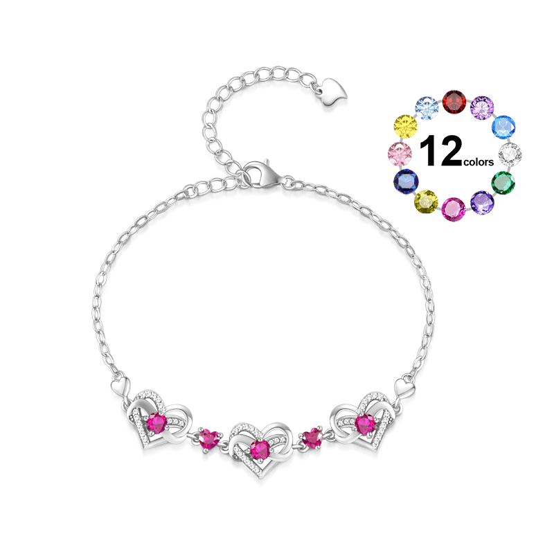 Heart Birthstone Bracelet image number 0