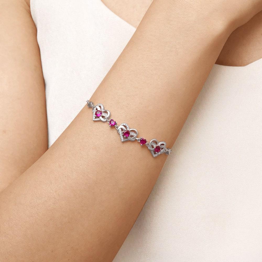 Heart Birthstone Bracelet image number 4