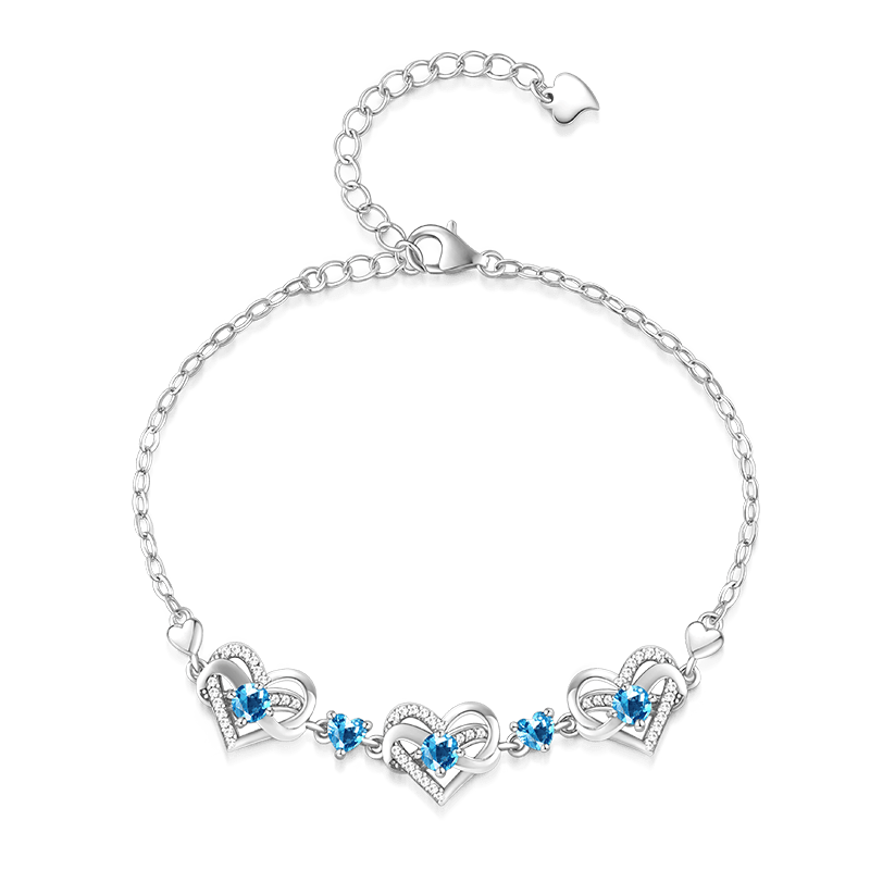Heart Birthstone Bracelet image number 0