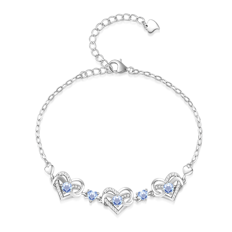 Heart Birthstone Bracelet image number 0