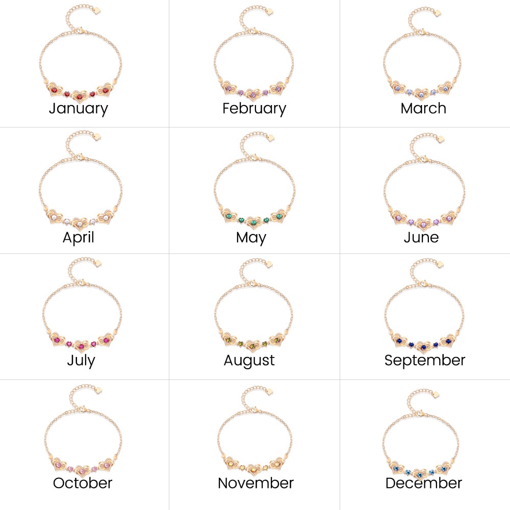 Heart Birthstone Bracelet image number 5