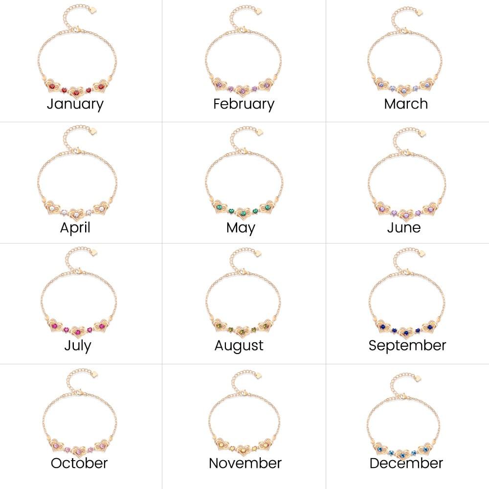 Heart Birthstone Bracelet image number 5