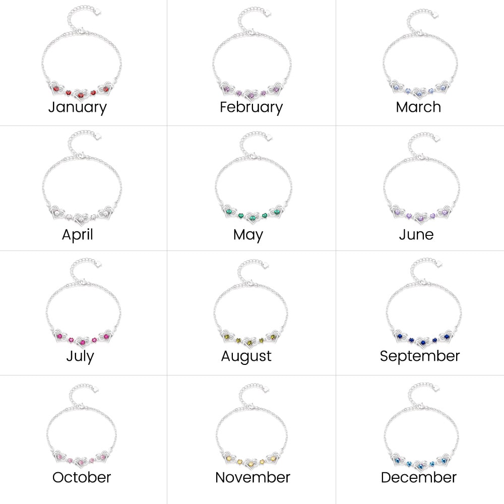 Heart Birthstone Bracelet image number 5