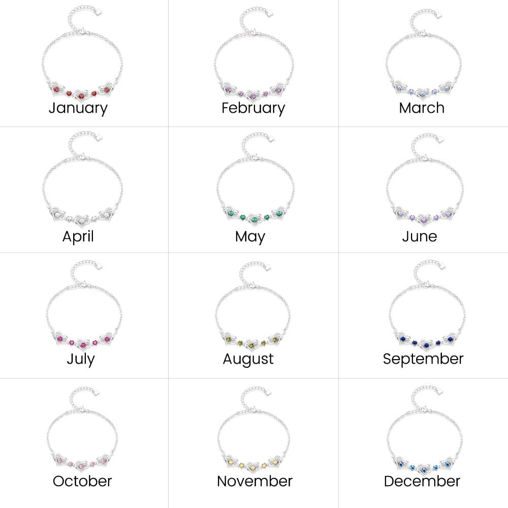 Heart Birthstone Bracelet image number 5