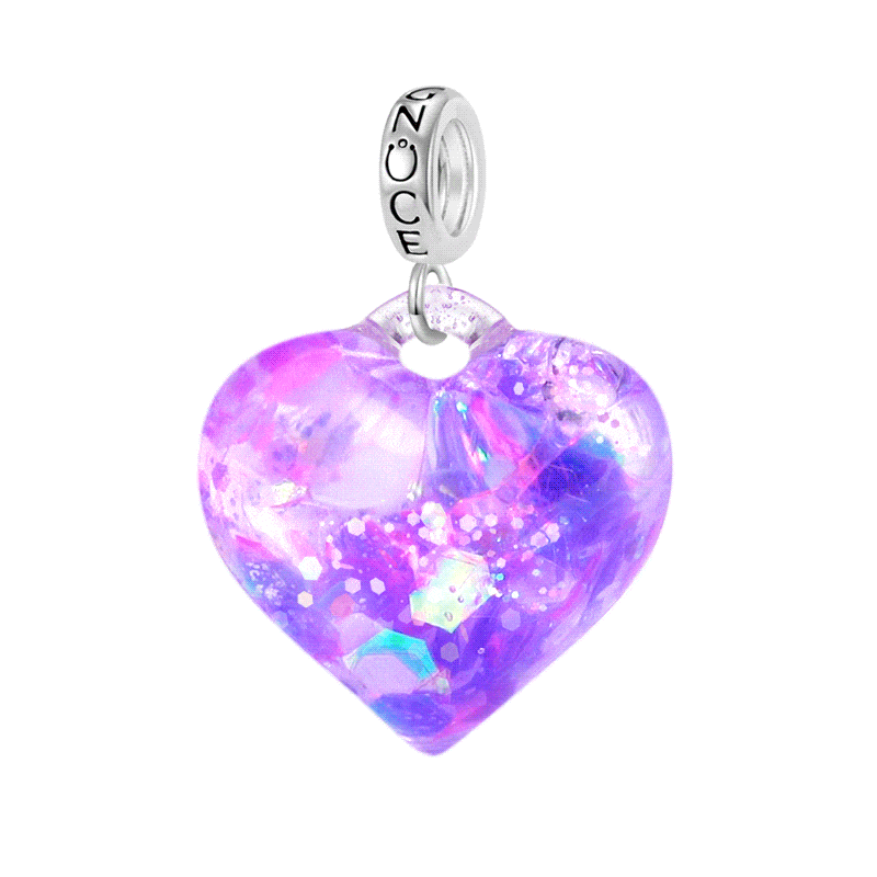 Purple Glitter Heart Pendant image number 0