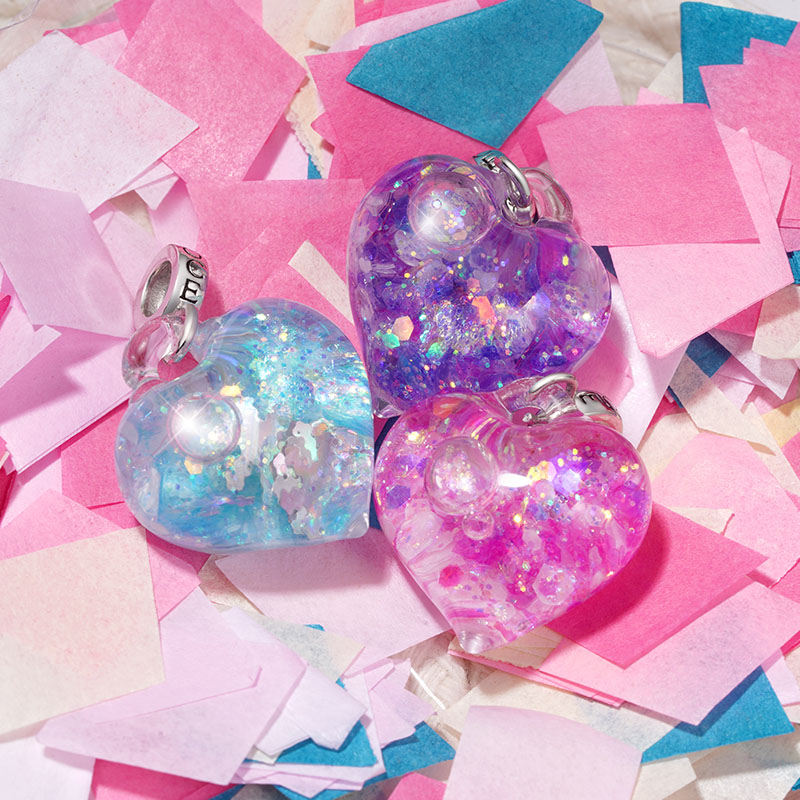 Purple Glitter Heart Pendant image number 2