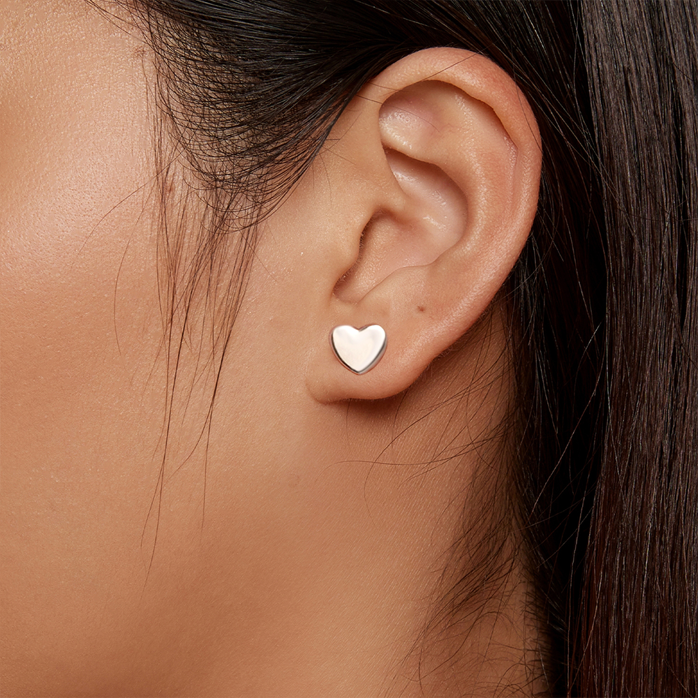 Minimalist Heart Stud Earrings image number 2