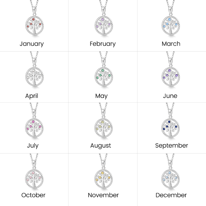 Tree of Life Birthstone Necklace image number 6