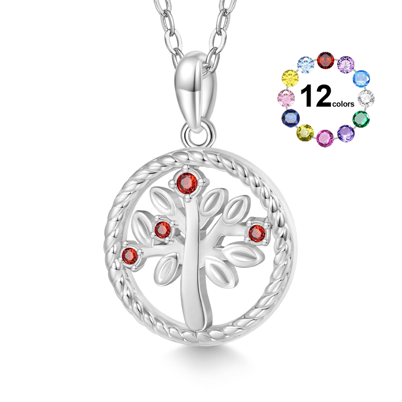 Tree of Life Birthstone Necklace image number 0